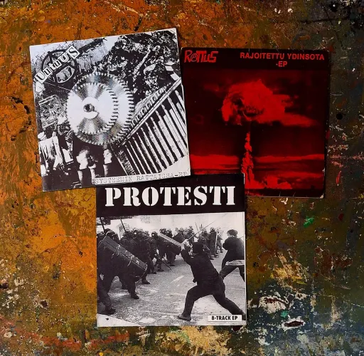 Compactos Rattus, Uutuus e Protesti - Hardcore Finlandês lote , Raridade - Ratos de Porão 