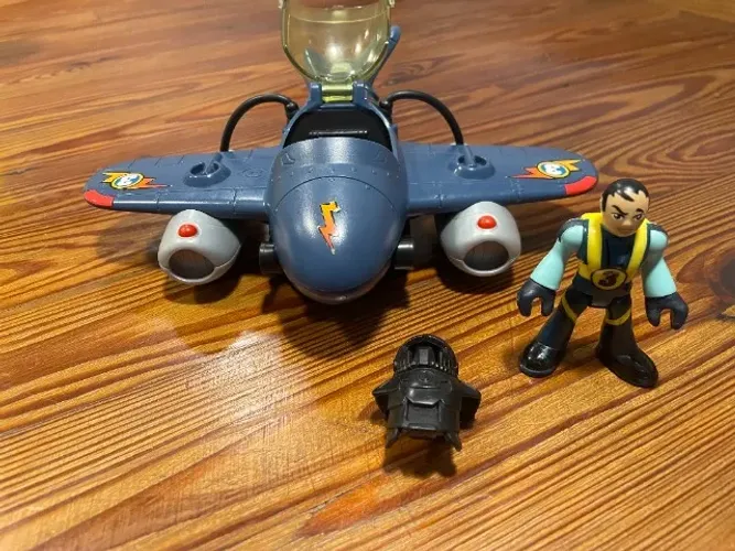 Super Jato Imaginext  com Piloto Sky Racers - 100% Completo