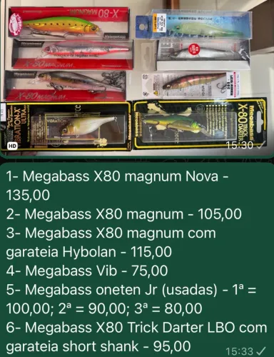 8 Iscas artificiais megabass