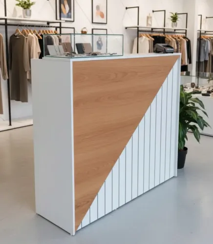 Loja do balcão para atendimento em mdf