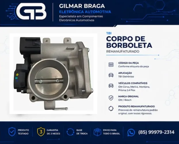 Corpo de Borboleta TBI Original Bosch GM Corsa Meriva Montana Prisma