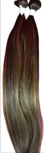 Cabelo fibra russa morena iluminada 100gr 55cm liso na tela 