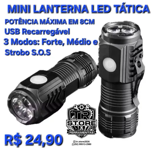 MINI LANTERNA LED TÁTICA 8CM