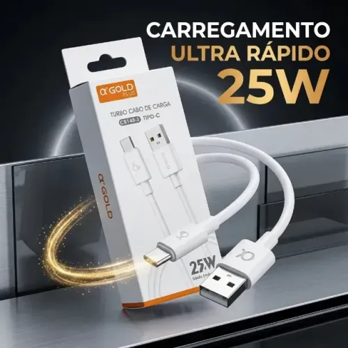 Cabo De Dados Tipo C E Carregamento Turbo 25w A'gold Cb148-3