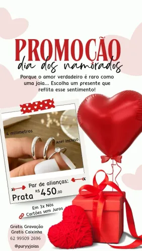 Alianças de Prata  dia dos Namorados  Pronta Entrega 