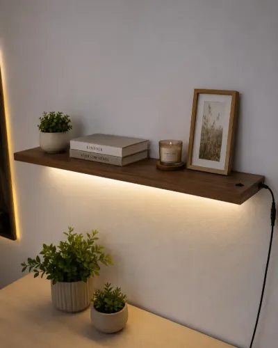 Prateleira com iluminação led