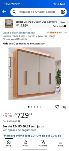 Guarda roupas 6 portas, retirada