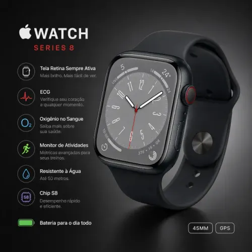 Apple Watch series 8, Bateria 86%