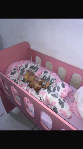MINI BERÇO ROSA MENINA