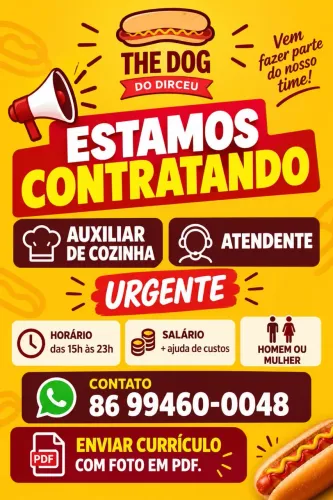 Vagas Thedog e sushirus Dirceu URGENTE