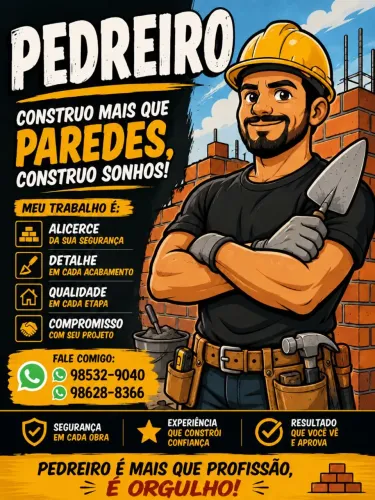 Sou pedreiro (trabalho só em Belém)