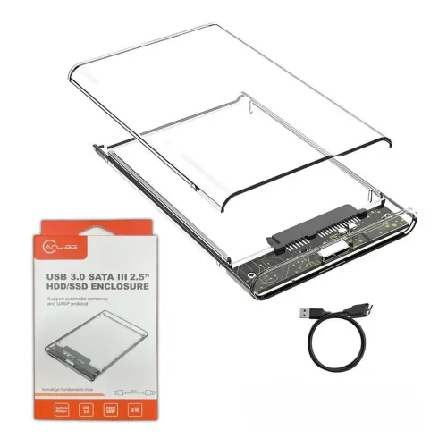 Case para HD transparente sata novo