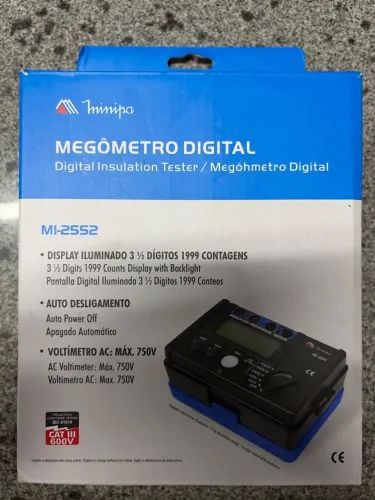 Megômetro Digital Minipa MI-2552 - NOVO, Nunca Usado, 1000 V / 5,5 G?