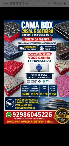 Cama box de fabrica