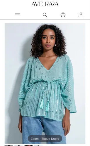 Blusa paetê Ave Rara