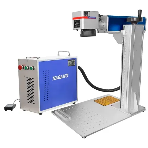 Máquina de Gravação Laser Metais Fiber Portátil 50w Entrada Eixo Rotativo PREÇO NEGOCIÁVEL