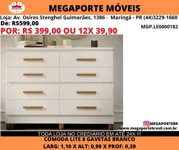 CÔMODA 8 GAVETAS