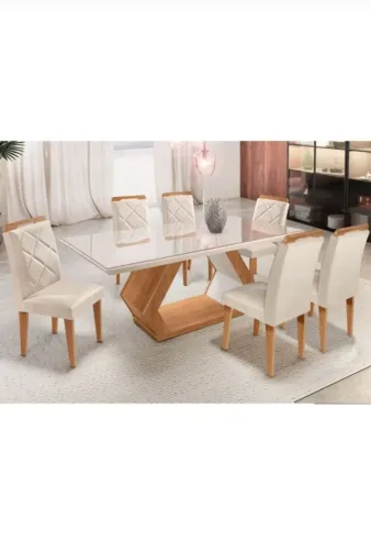 Mesa de Jantar 6 Cadeiras, Nova + NF (Até 12x)