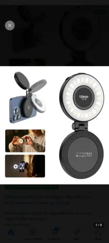 Mini Anel Luz Led Foto Vídeo Ulanzi Magsafe Selfie Lm19