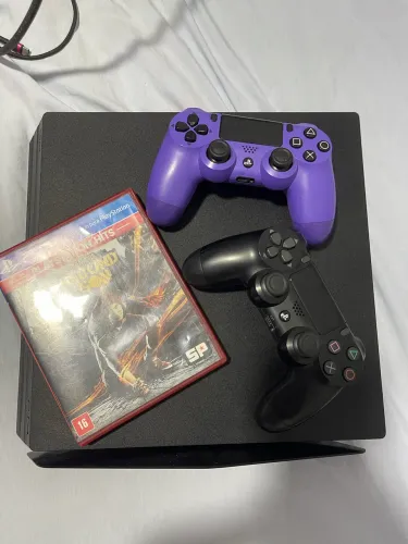 PS4 Pro + 2 controles + Jogo + suporte
