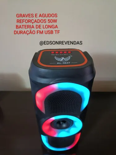 CAIXA DE SOM BLUETOOTH FM USB TF RGB LED 