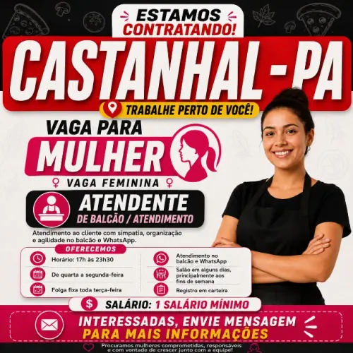 Vaga | Atendente para Pizzaria em CASTANHAL - PA