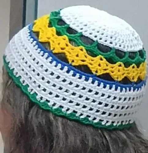 Touca de crochê Headpiece Brasil Copa do Mundo!