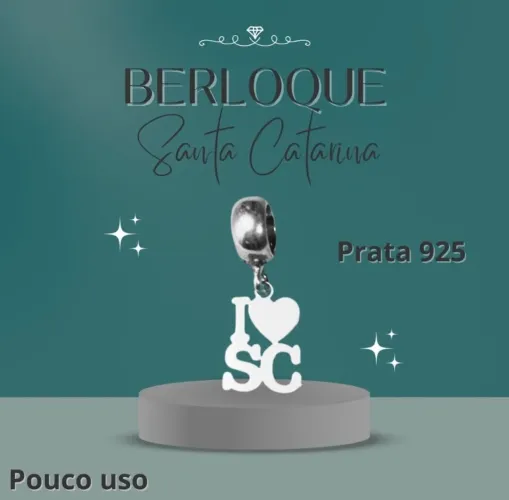 Berloque Santa Catarina em prata 925
