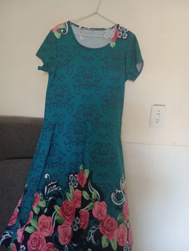 Vestido Verde floral, plus syze