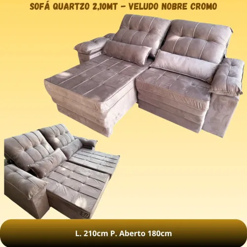 Sofá Retrátil e Reclinável Tamanho 210x180