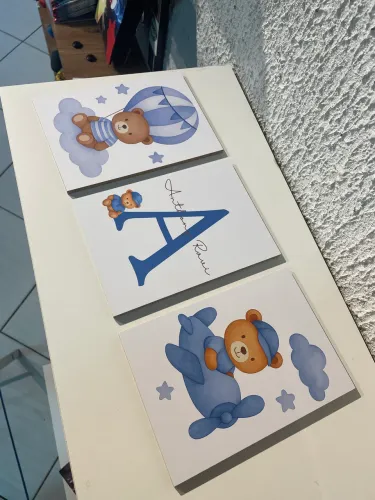 Quadros em Mdf trio infantil 
