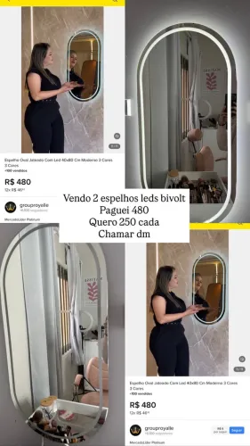 espelhos de led
