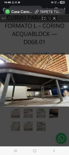 BANCO ALEMÃO - CURVO PARA FORA - FORMATO L - CORINO ACQUABLOCK CARAMELO