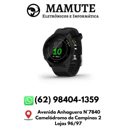 Relógio Smartwatch Garmin Forerunner 55 Preto GPS Completo para Corrida e Treino