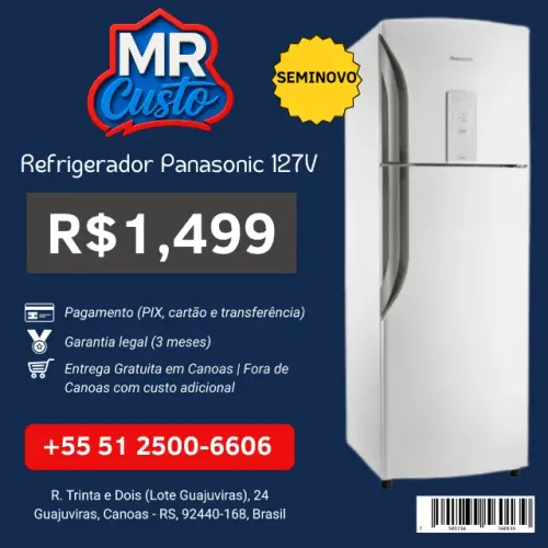 Geladeira Panasonic Seminova | Revisada e Testada, com Garantia e Frete Grátis | MR Custo