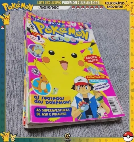 Lote Revistas Pokémon Club | vol. 1 a 10 sequenciais + vol. 12