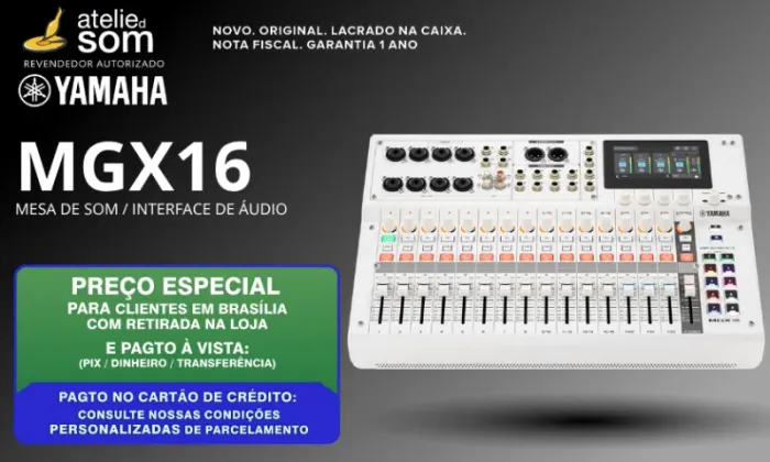 MGX16 Yamaha Mesa de Som Branca Nova Lacrada Garantia 1 ano Original