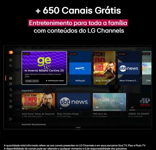 Smart TV 4K 50" LG QNED73 Portal de Games Processador AI ?7 Ger8 4K