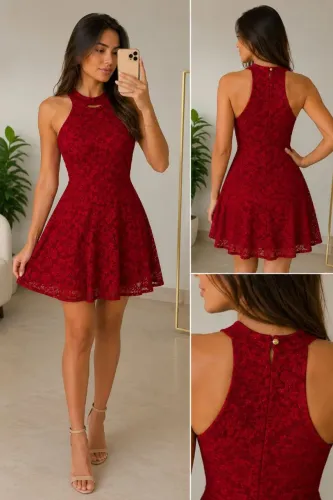 Vestido vermelho / renda
