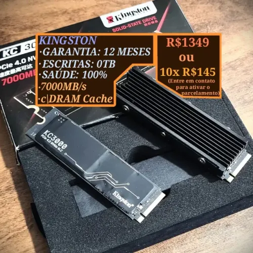 SSD 1TB NVME M2 7000MB Kingston KC3000 ~ Fury Renegade +Brinde (SemiNovo c\ Garantia 12M)