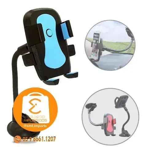Suporte Celular Flexivel com Ventosa para Automoveis Z-100