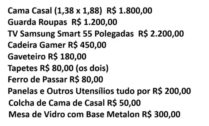 Vários Itens pra Venda