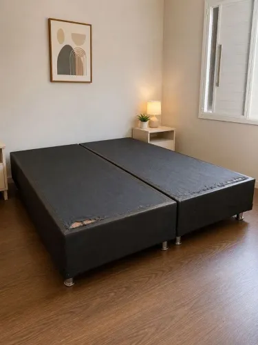 Base bipartida cama box p/ colchão queen 