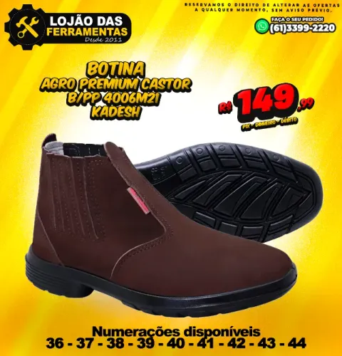 Botina Agro Premium Castor B/PP Marrom 4006M21 Kadesh