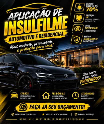 Aplicação de Insulfilme Automotivo e Residencial | Orçamento Grátis