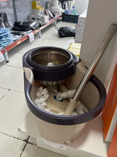 Esfregão Rodo Mop Giratório 12 Litros com Cesto Inox