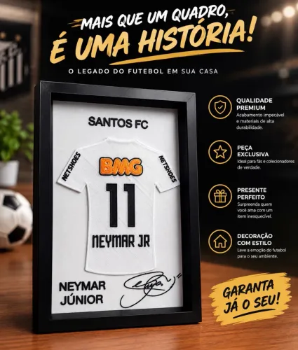 Quadro Camisa Santos Neymar 2011