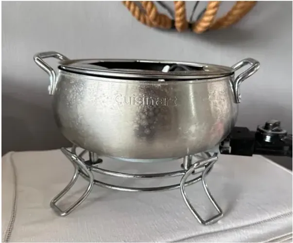 Panela Fondue Elétrica Cuisinart Aço Inoxidável Escovado + acessórios