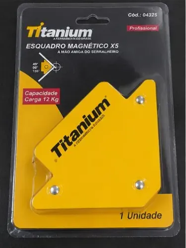 1Esquadro Magnético Titanium X5 45° 90° 135° 12kg Novo a Pronta Entrega