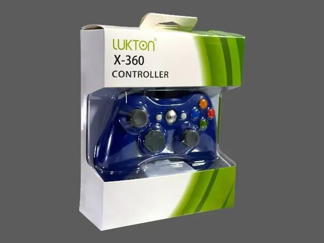 Controle Xbox 360 e PC Gamer USB Azul - Novo na Caixa